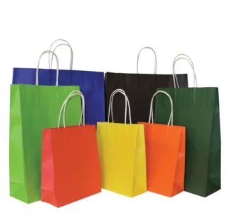 farebné papierové tašky