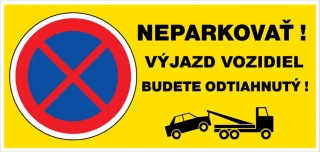 PVC nálepka 40 x 20 cm / NEPARKOVAŤ - VÝJAZD VOZIDIEL