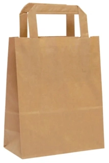 hnedé papierové tašky s plochým uchom